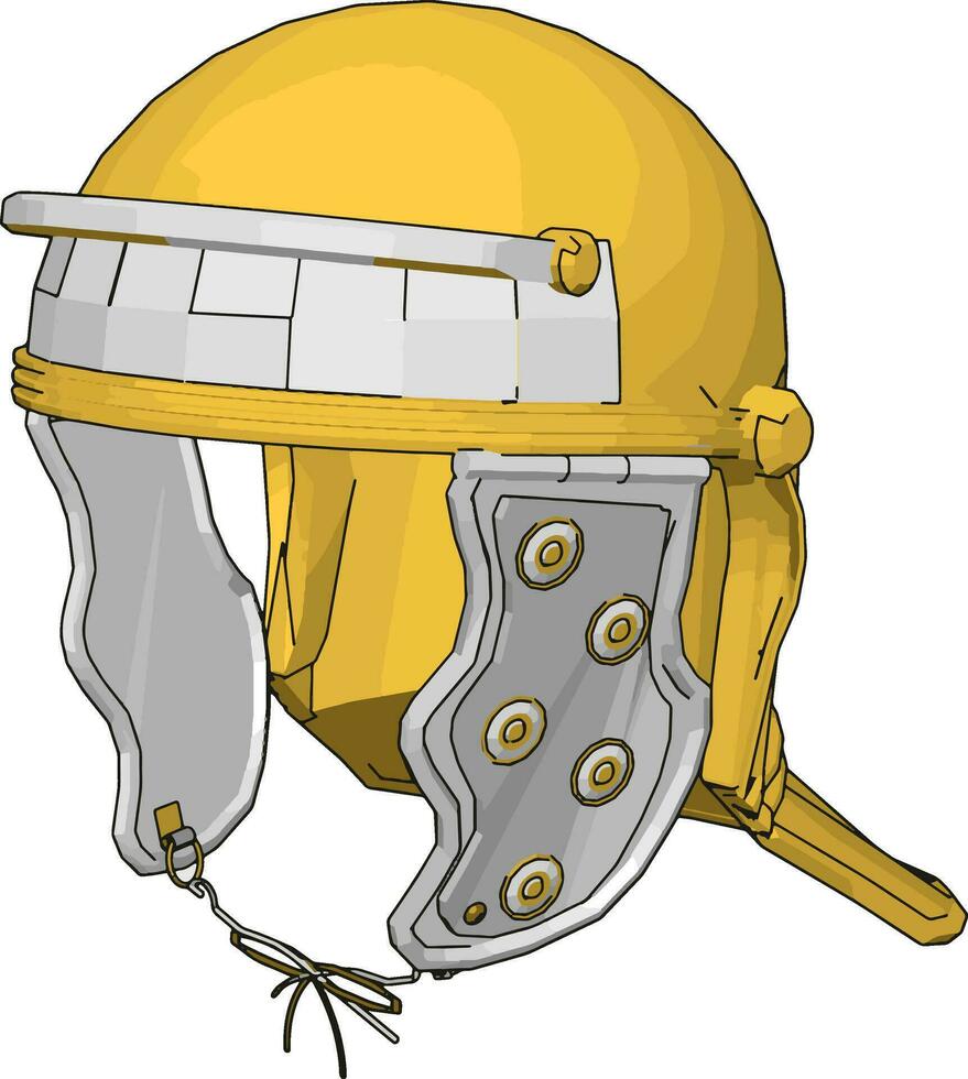 giallo pompiere casco vettore illustrazione su bianca sfondo