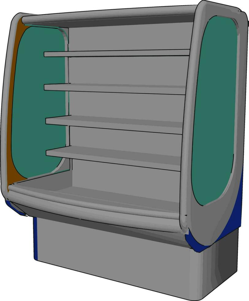 semplice vettore illustrazione di un' super mercato frigo bianca sfondo