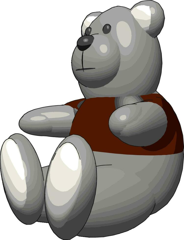 grigio orsacchiotto orso nel rosso maglione vettore illustrazione su bianca sfondo