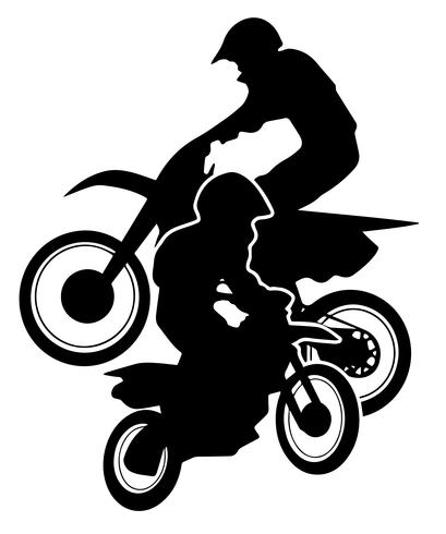 Illustrazione di vettore della siluetta delle bici della sporcizia di motocross
