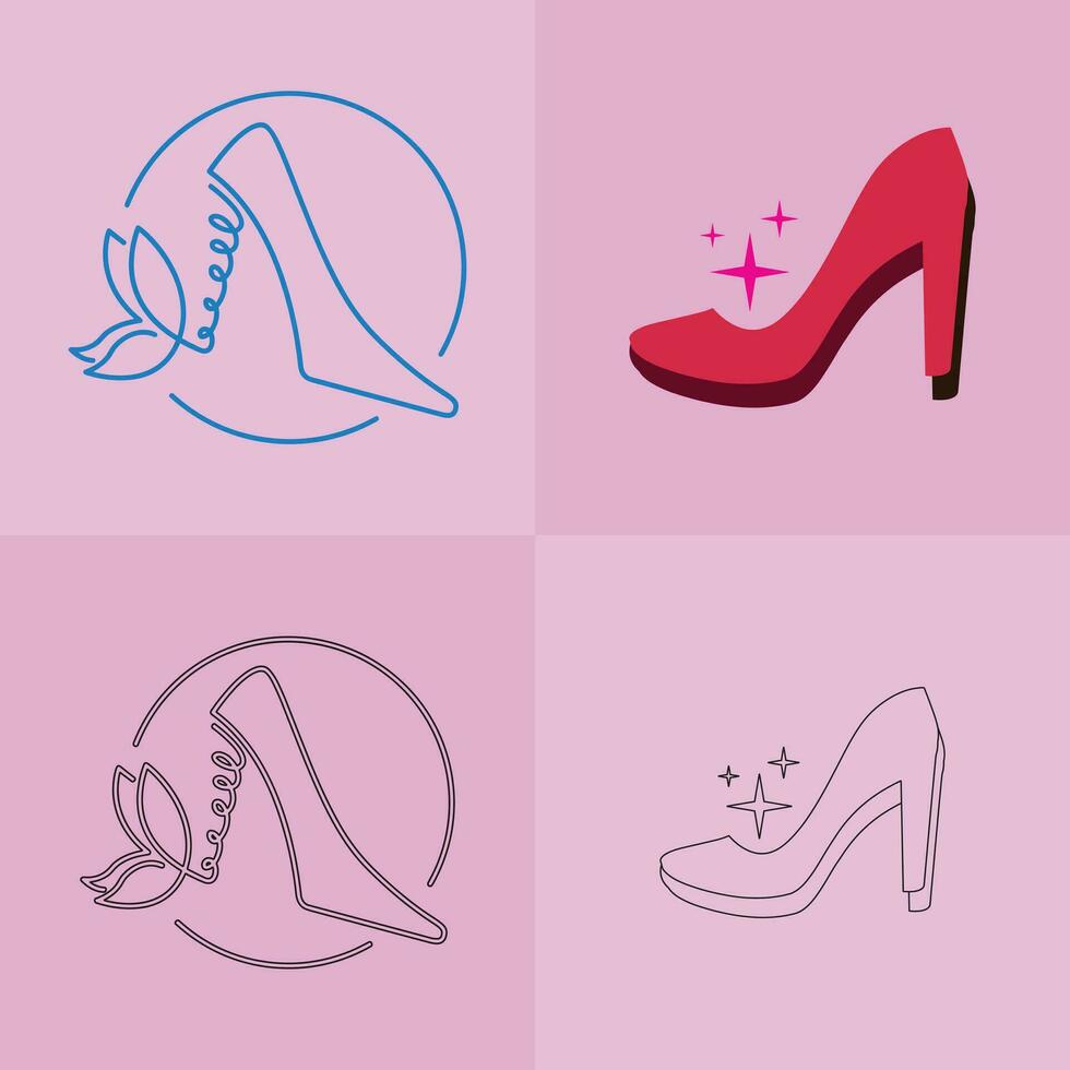 alto tacchi scarpa vettore icona, Da donna scarpa glifo icona. simbolo, logo illustrazione.donna scarpe vettore icone isolato su rosa sfondo.moda calzature design.scarpe collezione