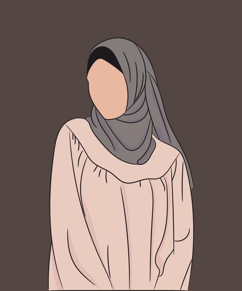 illustrazione vettoriale di ragazza musulmana hijab