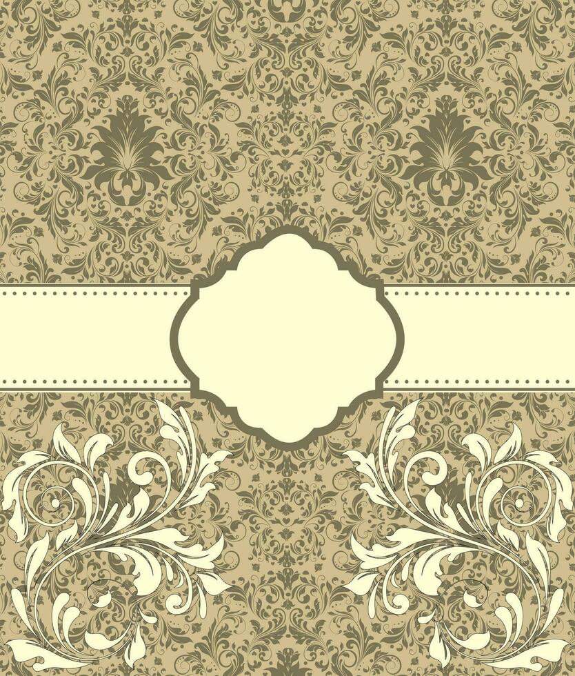 Vintage ▾ invito carta con ornato elegante astratto floreale design vettore