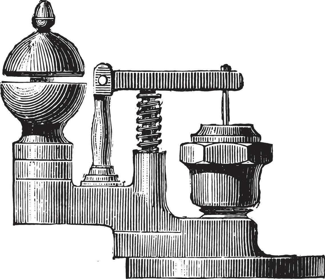 ordinario fischio montato su il base di il valvola, Vintage ▾ incisione. vettore