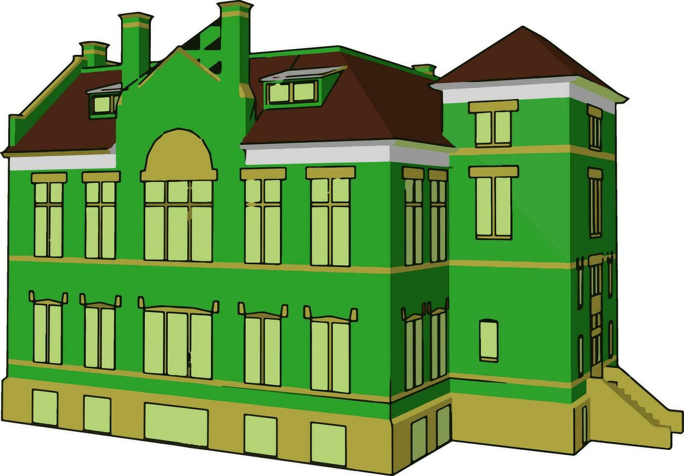 un' edificio semplice per complesso vettore o colore illustrazione