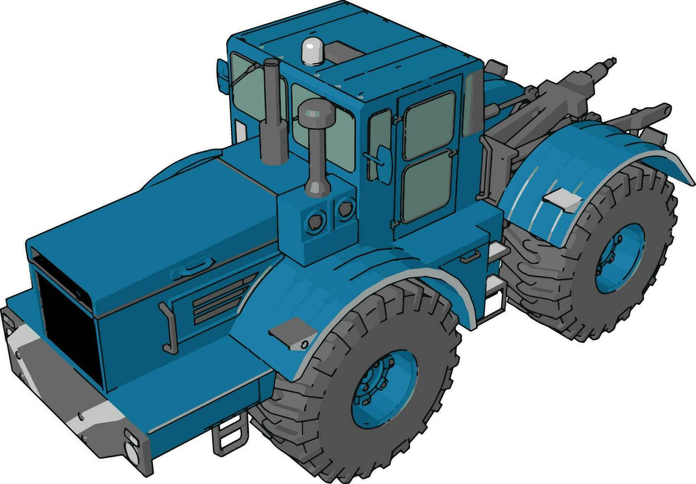 un' trattore veicolo cartone animato vettore o colore illustrazione