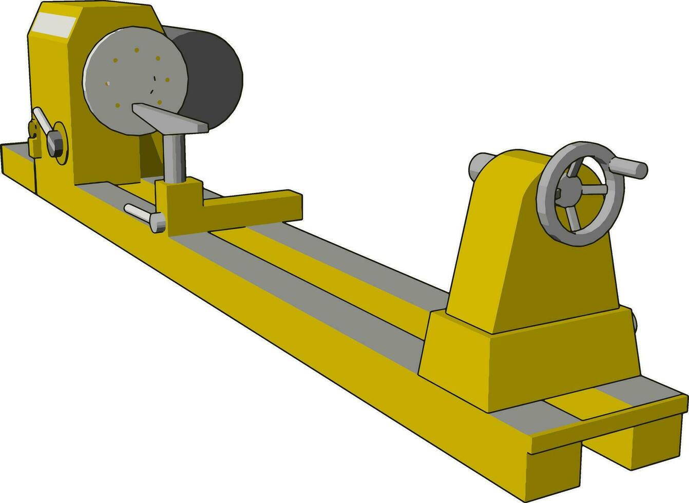 giallo industriale tornio vettore illustrazione su bianca sfondo