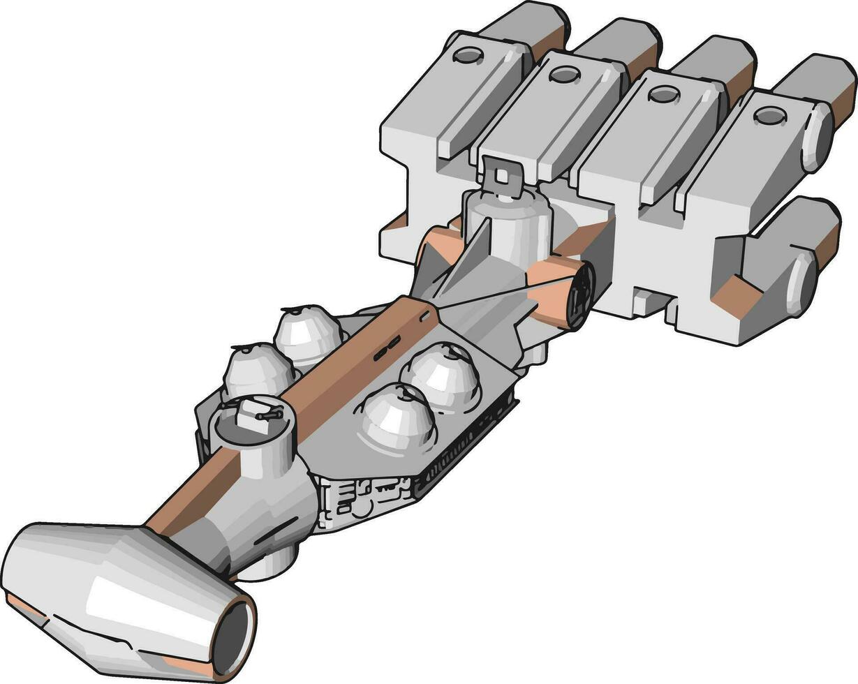bianca e beige fantasia astronavi vettore illustrazione su bianca sfondo