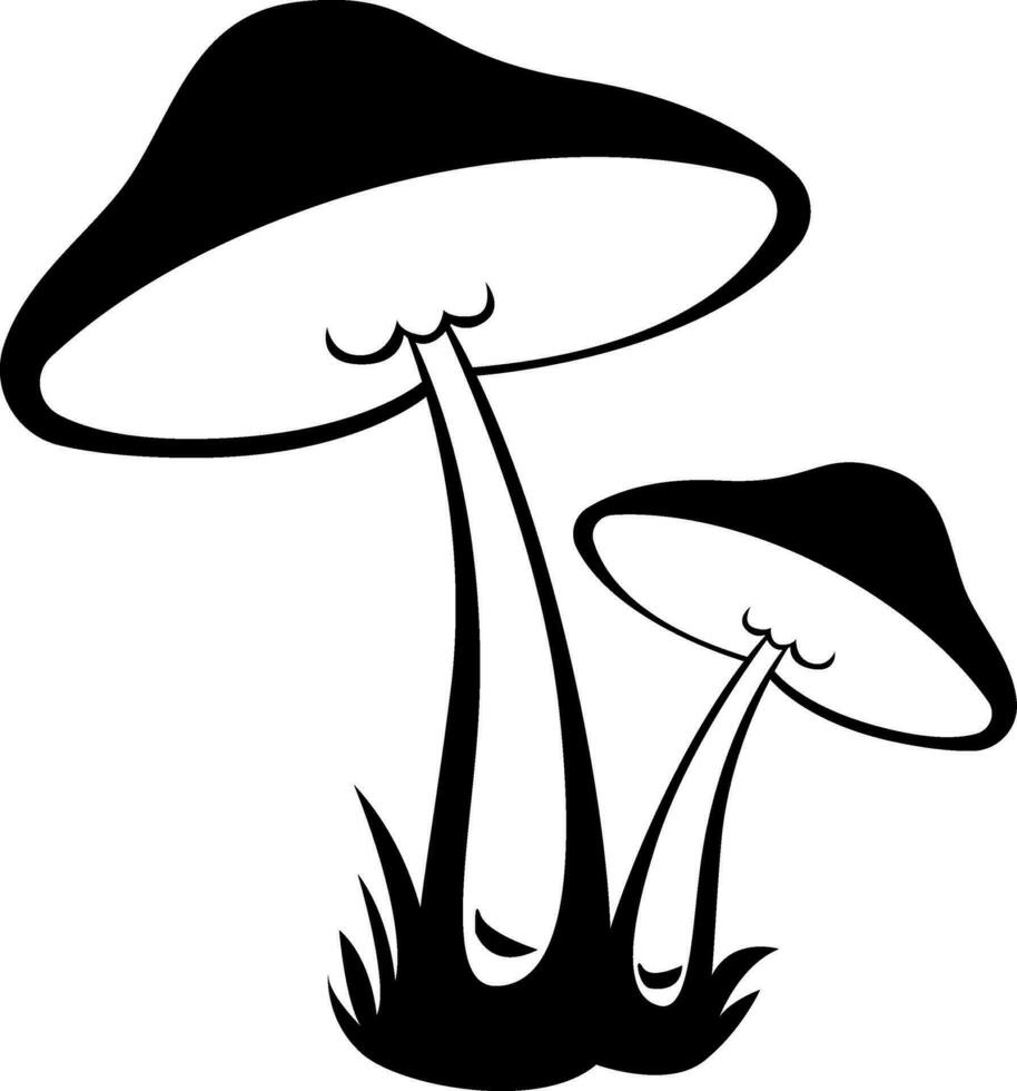 foresta funghi tatuaggio, tatuaggio illustrazione, vettore su un' bianca sfondo.