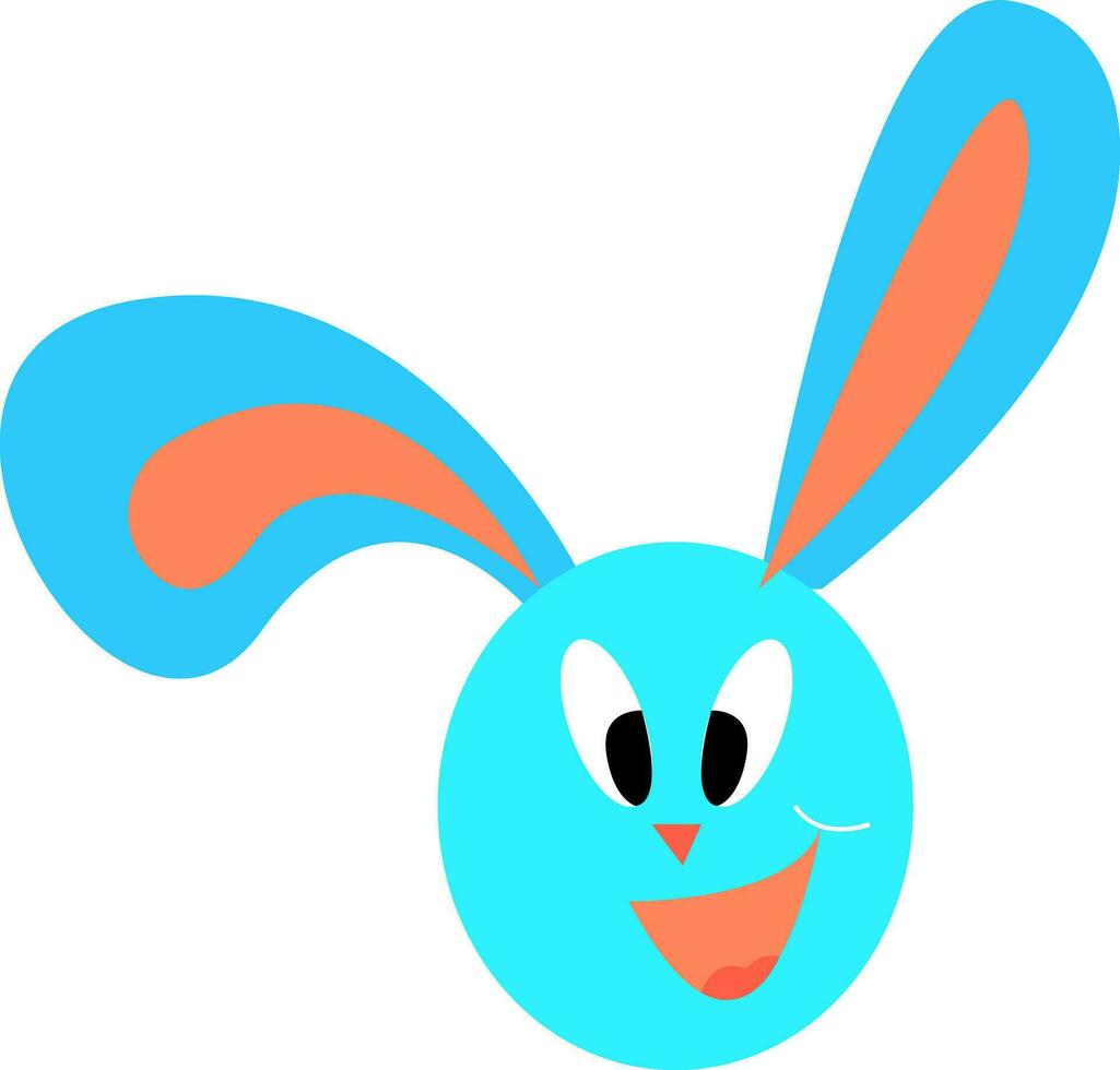 un' contento blu coniglietto, vettore colore illustrazione.