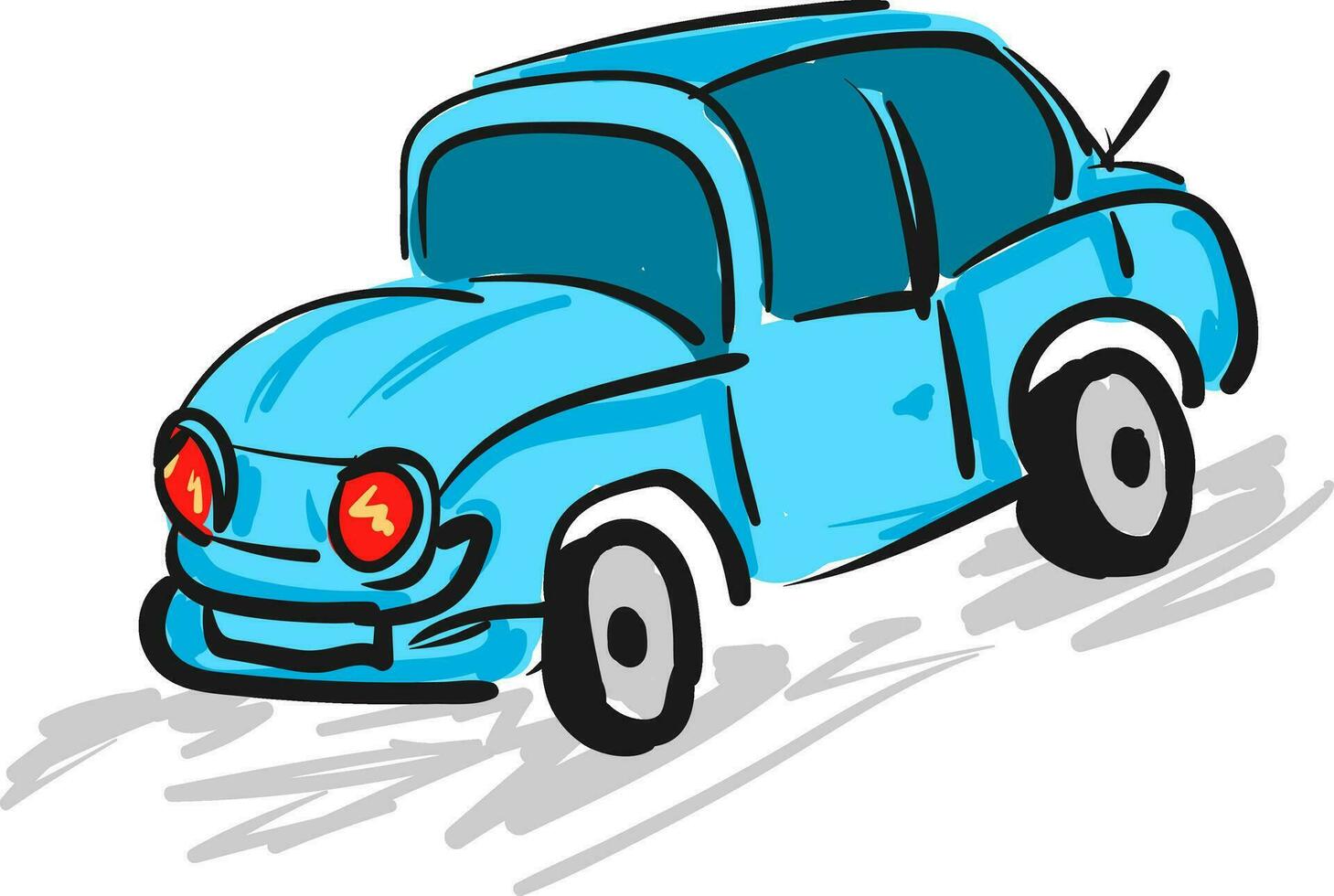 blu auto con rosso fari, vettore colore illustrazione.