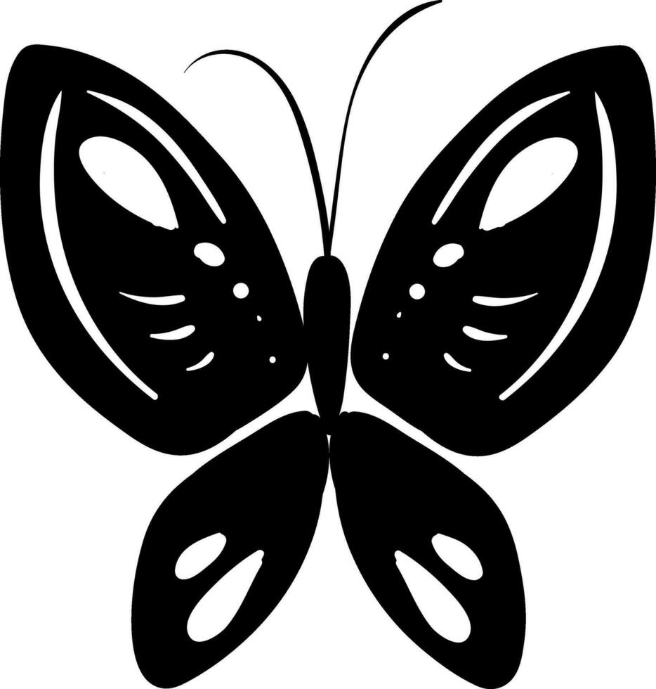 schizzo di un' nero farfalla bianca sfondo vettore