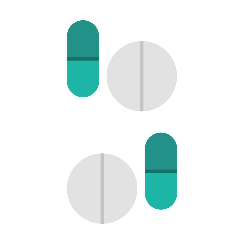pillole illustrate su sfondo bianco vettore