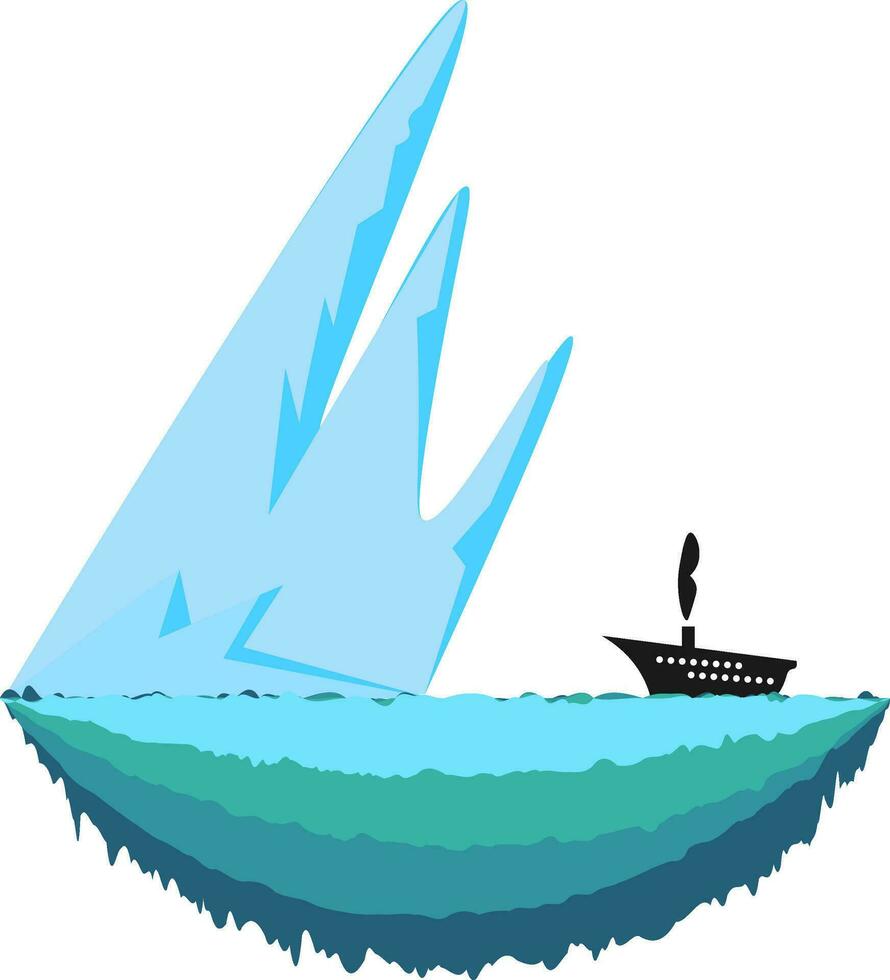 acuto iceberg vettore o colore illustrazione