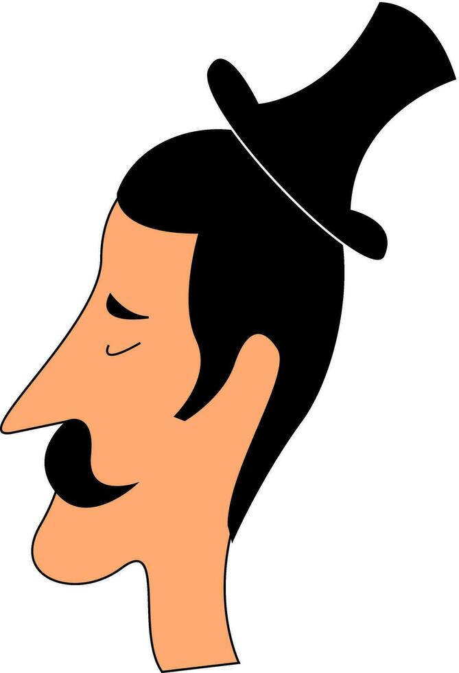 uomo nel nero cappello vettore o colore illustrazione