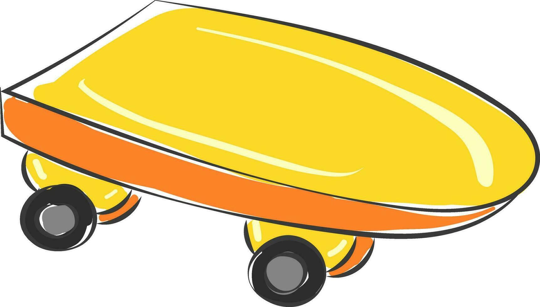 giallo skateboard vettore o colore illustrazione