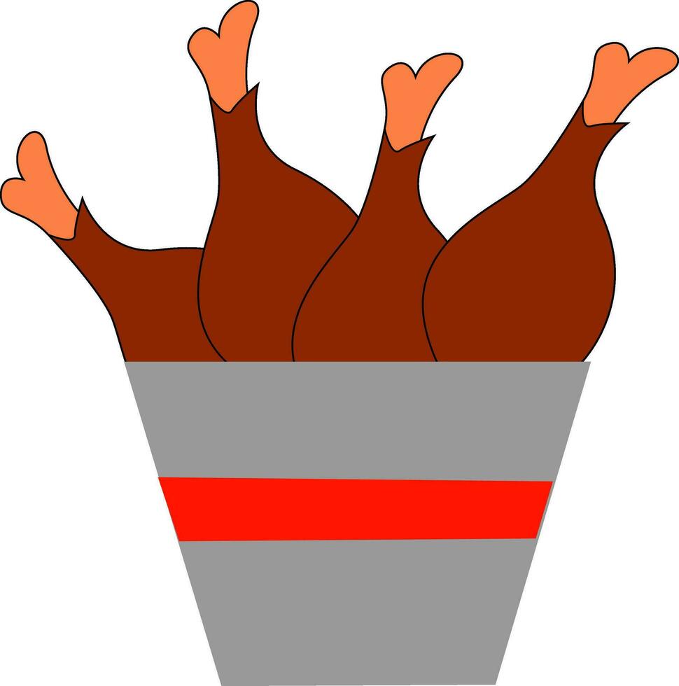 pollo gambe, vettore o colore illustrazione.