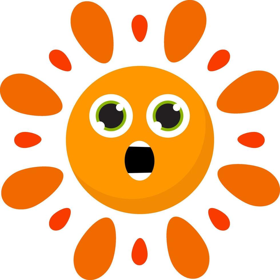 clipart di il stupito caldo ardente sole, vettore o colore illustrazione.