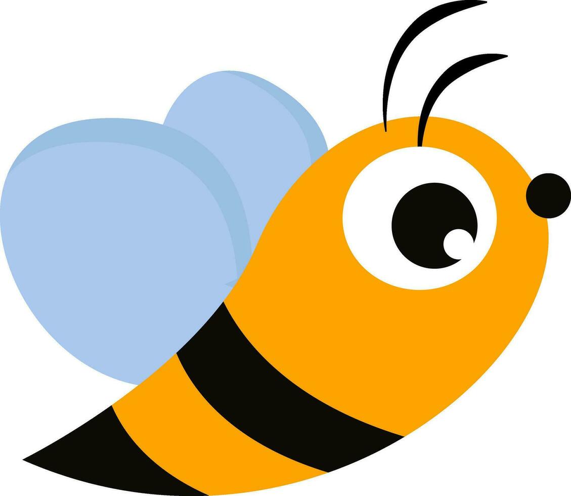 cartone animato ape impostato su isolato bianca sfondo visto a partire dal il lato vettore o colore illustrazione