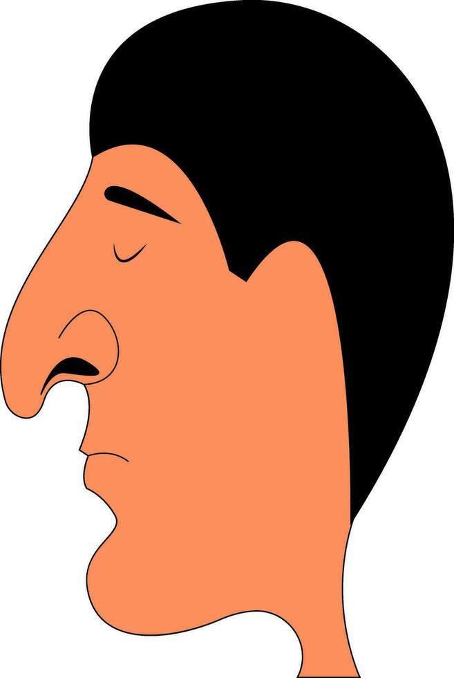 clipart di un' uomo con un' molto lungo naso vettore o colore illustrazione