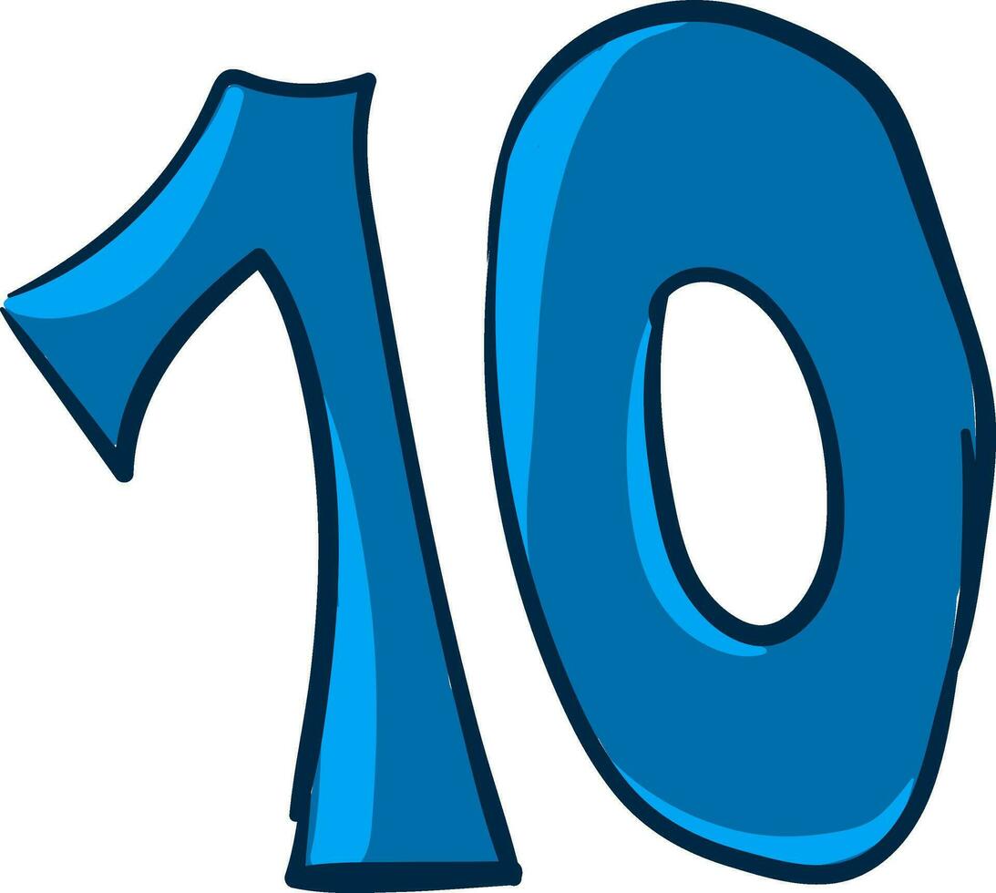 numero-10 o dieci vettore o colore illustrazione