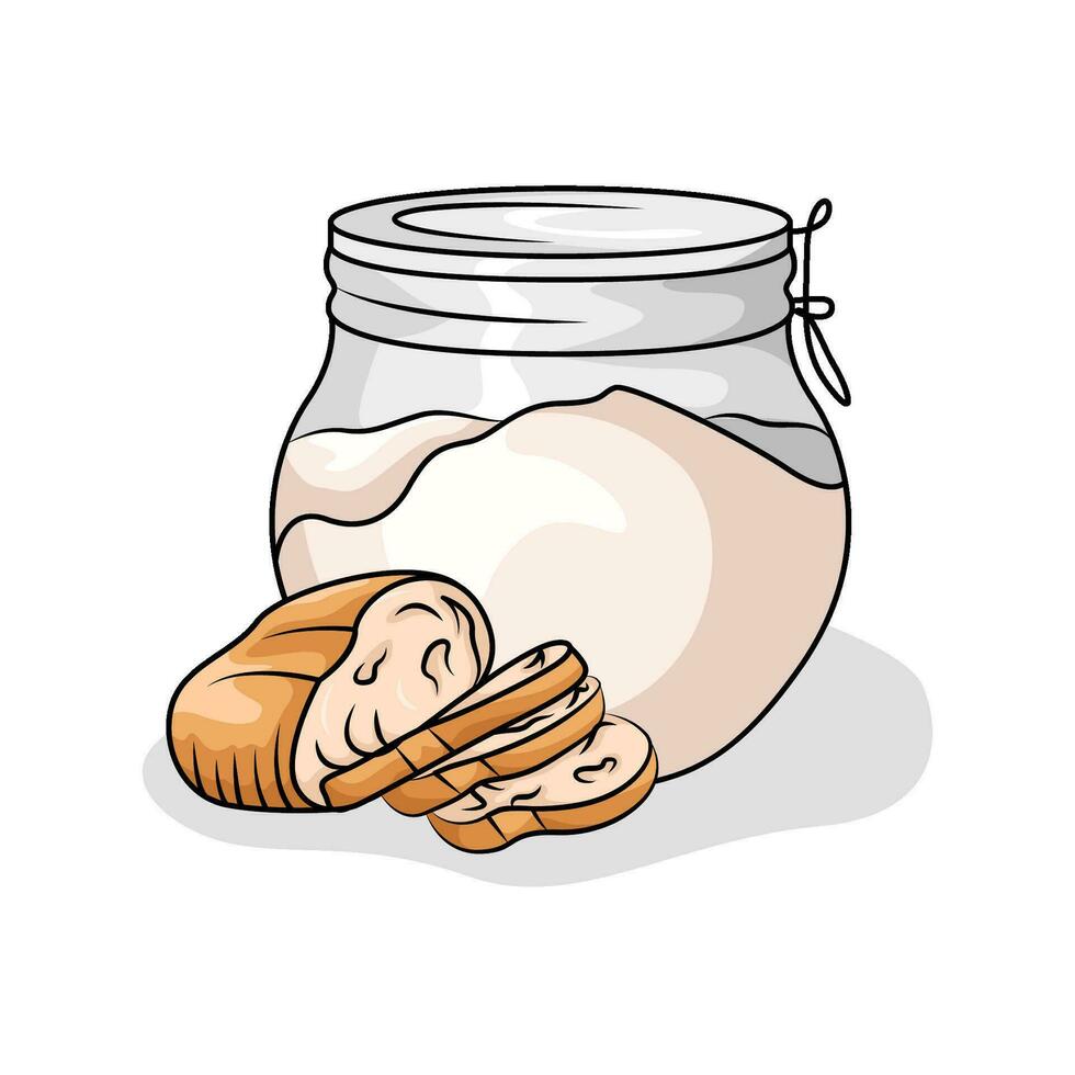 Farina pane con pane illustrazione vettore