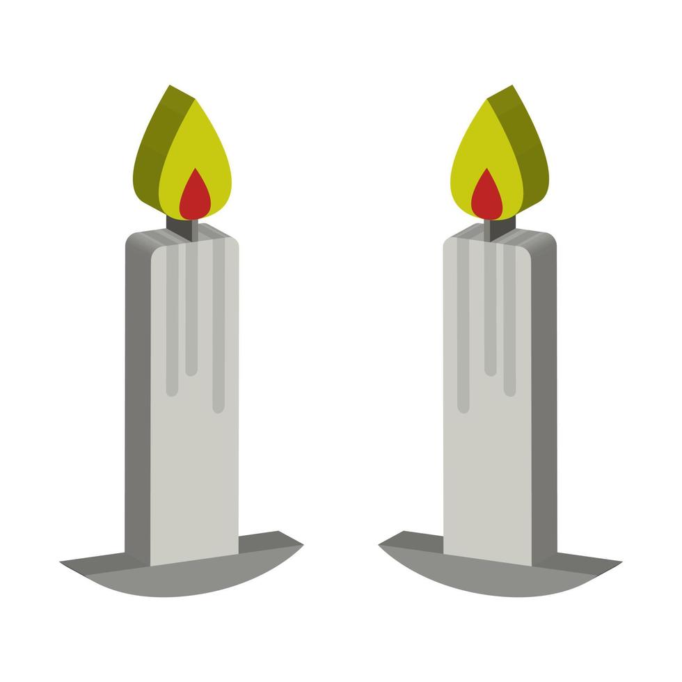candela illustrata su sfondo bianco vettore