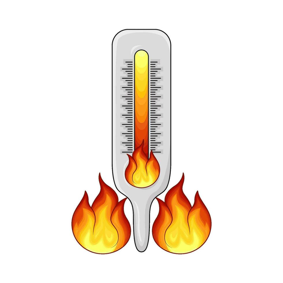 caldo fuoco con caldo temperatura illustrazione vettore