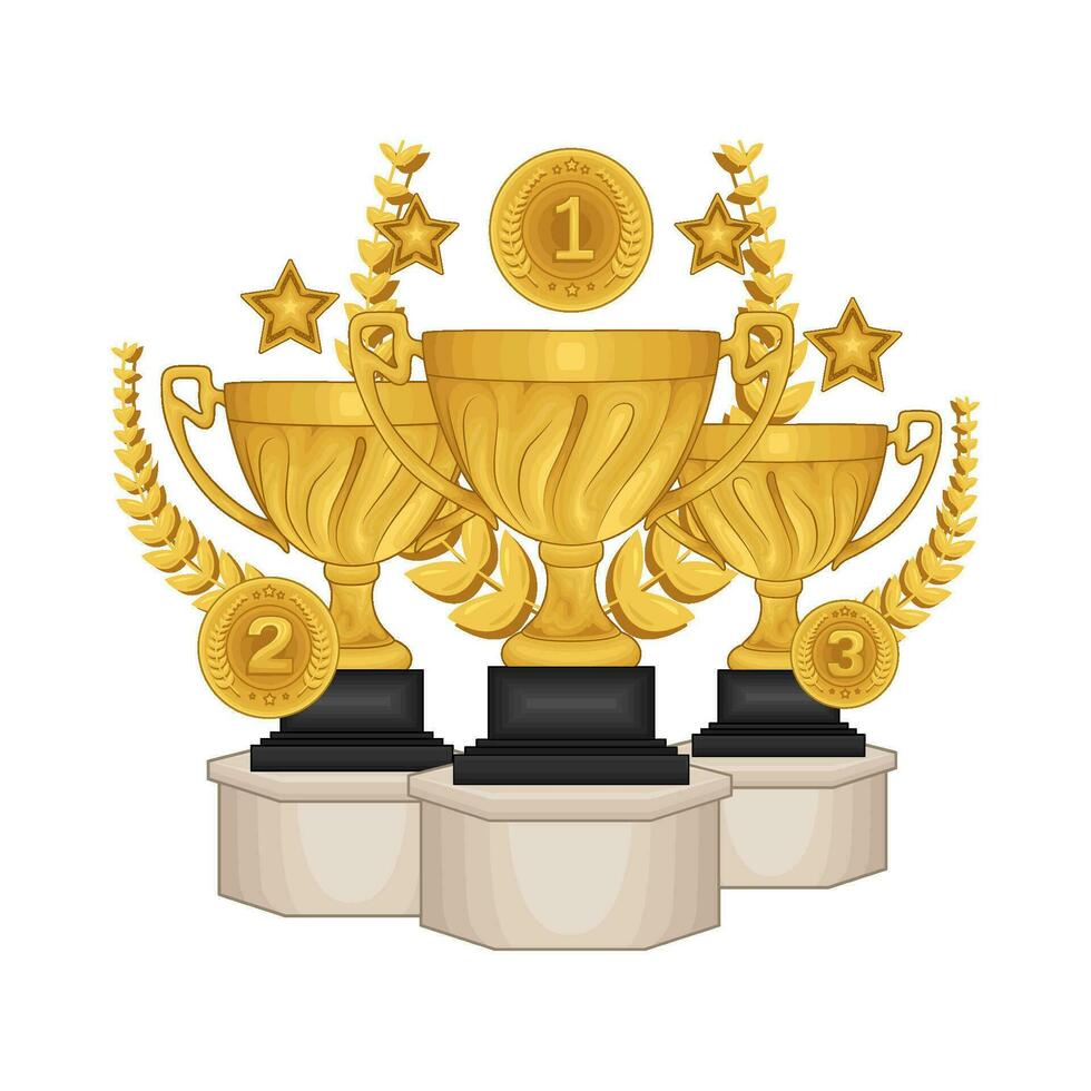trofeo oro vincitore , stella con Grano oro illustrazione vettore