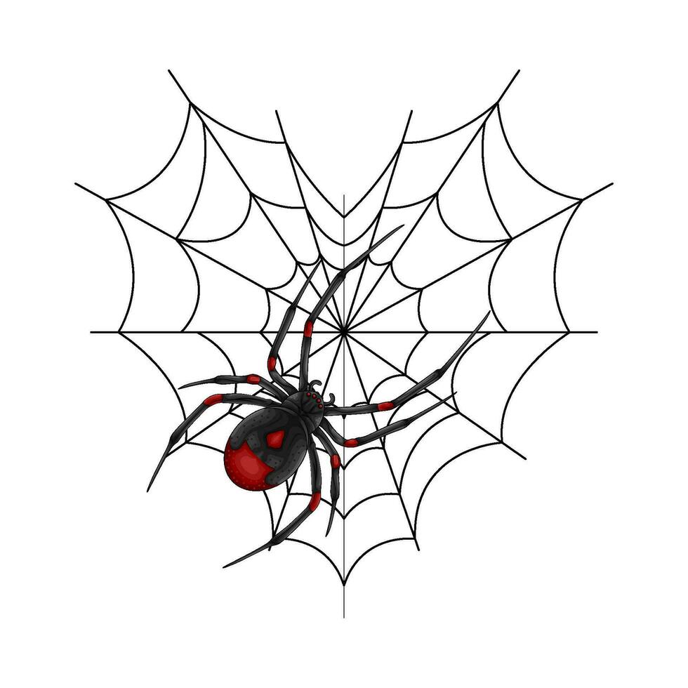 ragno rosso nel ragno ragnatela illustrazione vettore