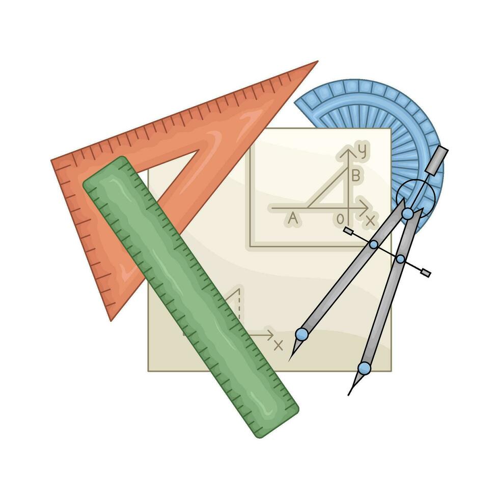 righello con periodo nel carta geometria illustrazione vettore
