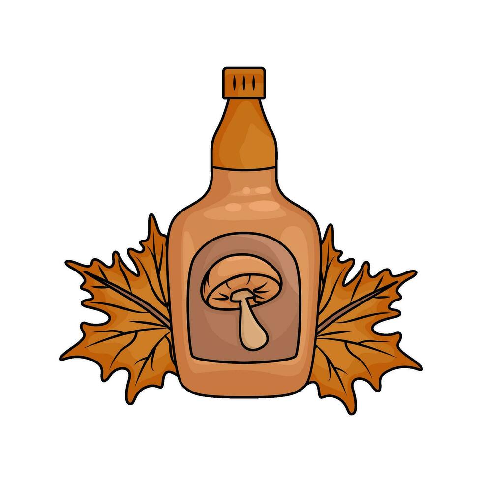 autunno bevanda con autunno foglia illustrazione vettore