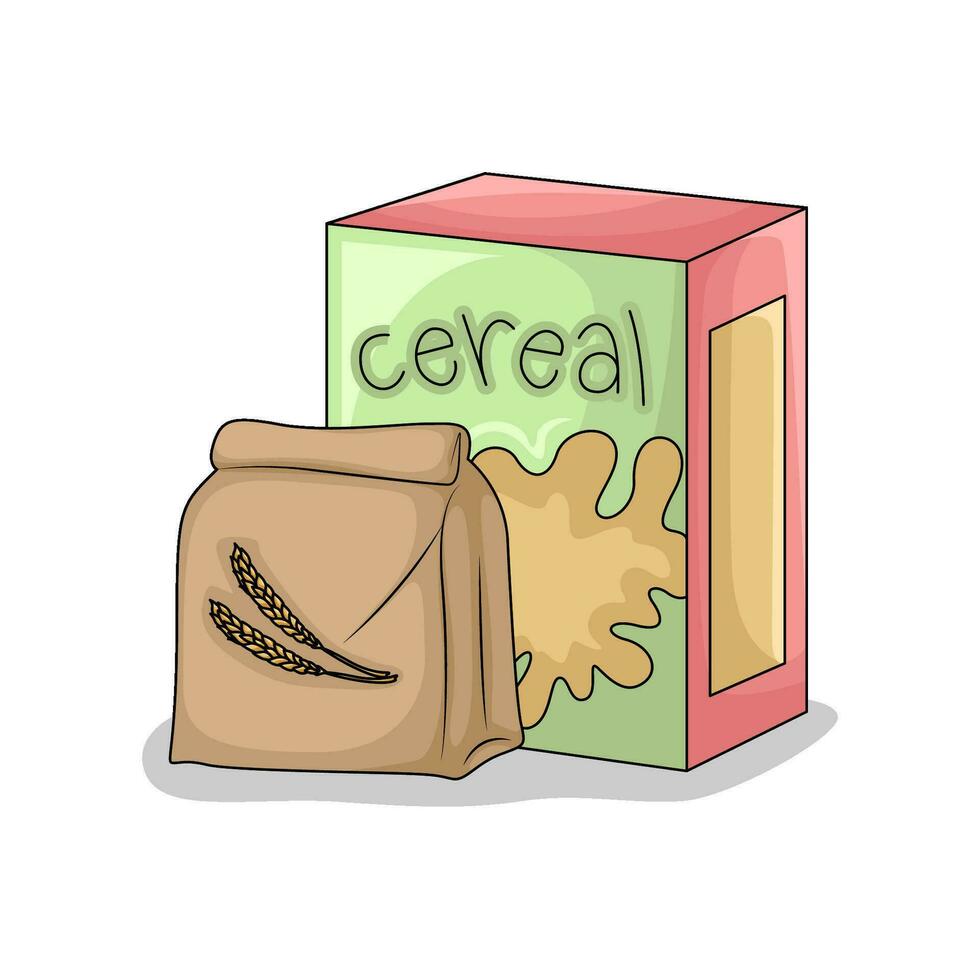 cereale scatola con Grano polvere illustrazione vettore