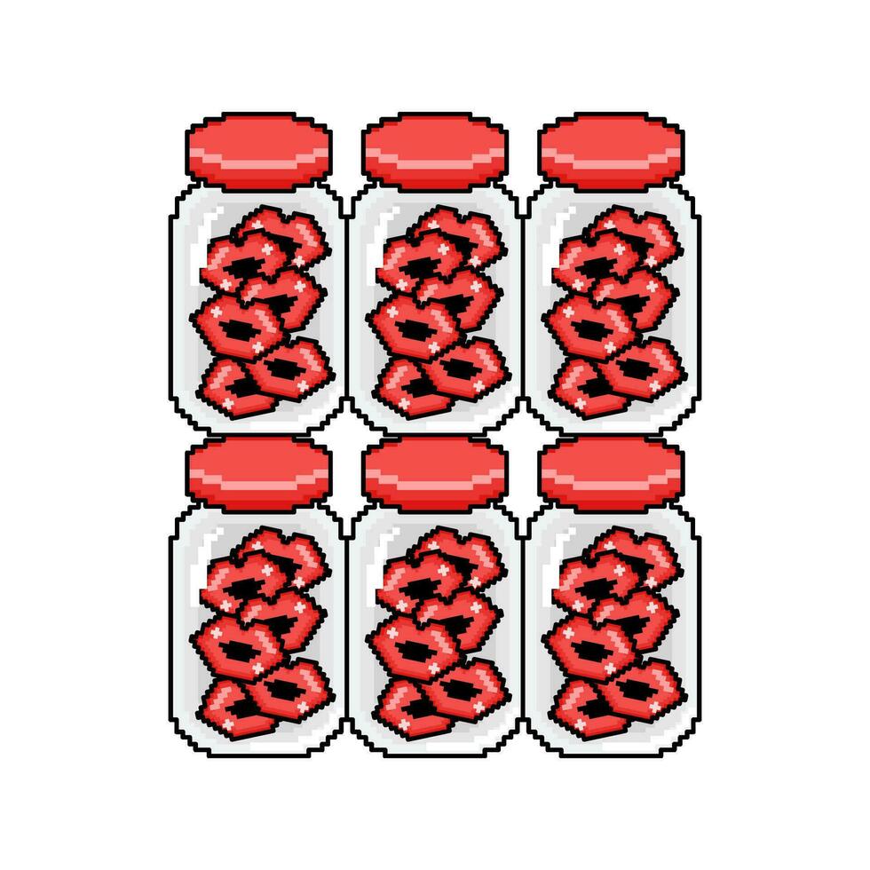 pixel labbra nel vaso illustrazione vettore