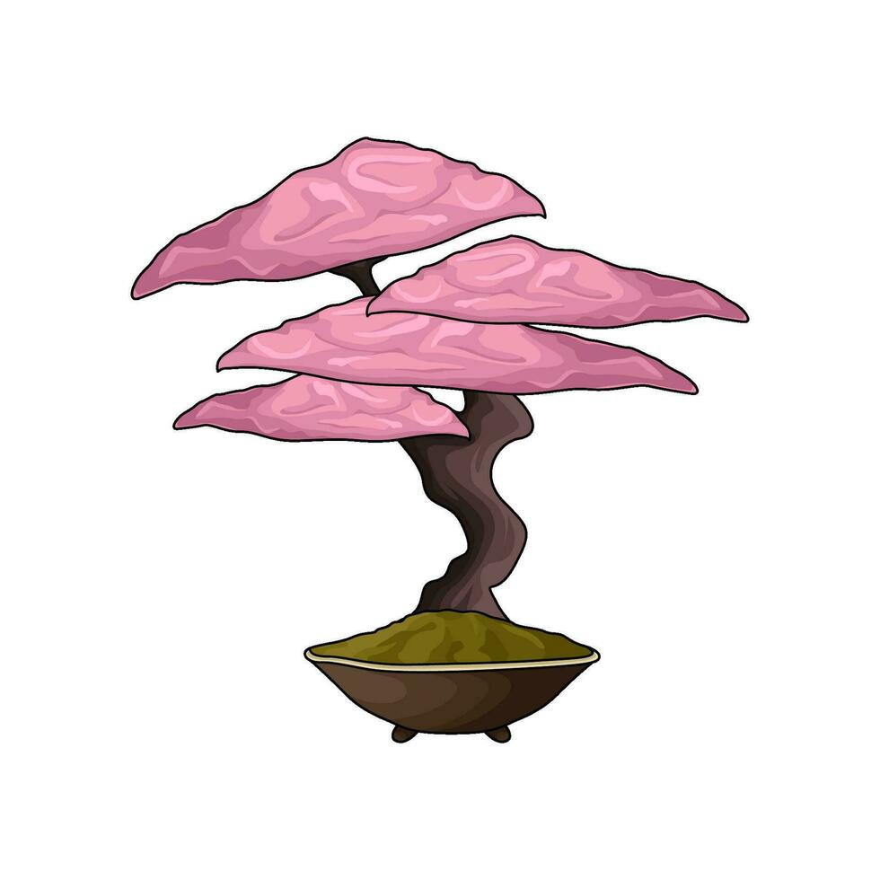 Bonsai pianta nel pentola illustrazione vettore