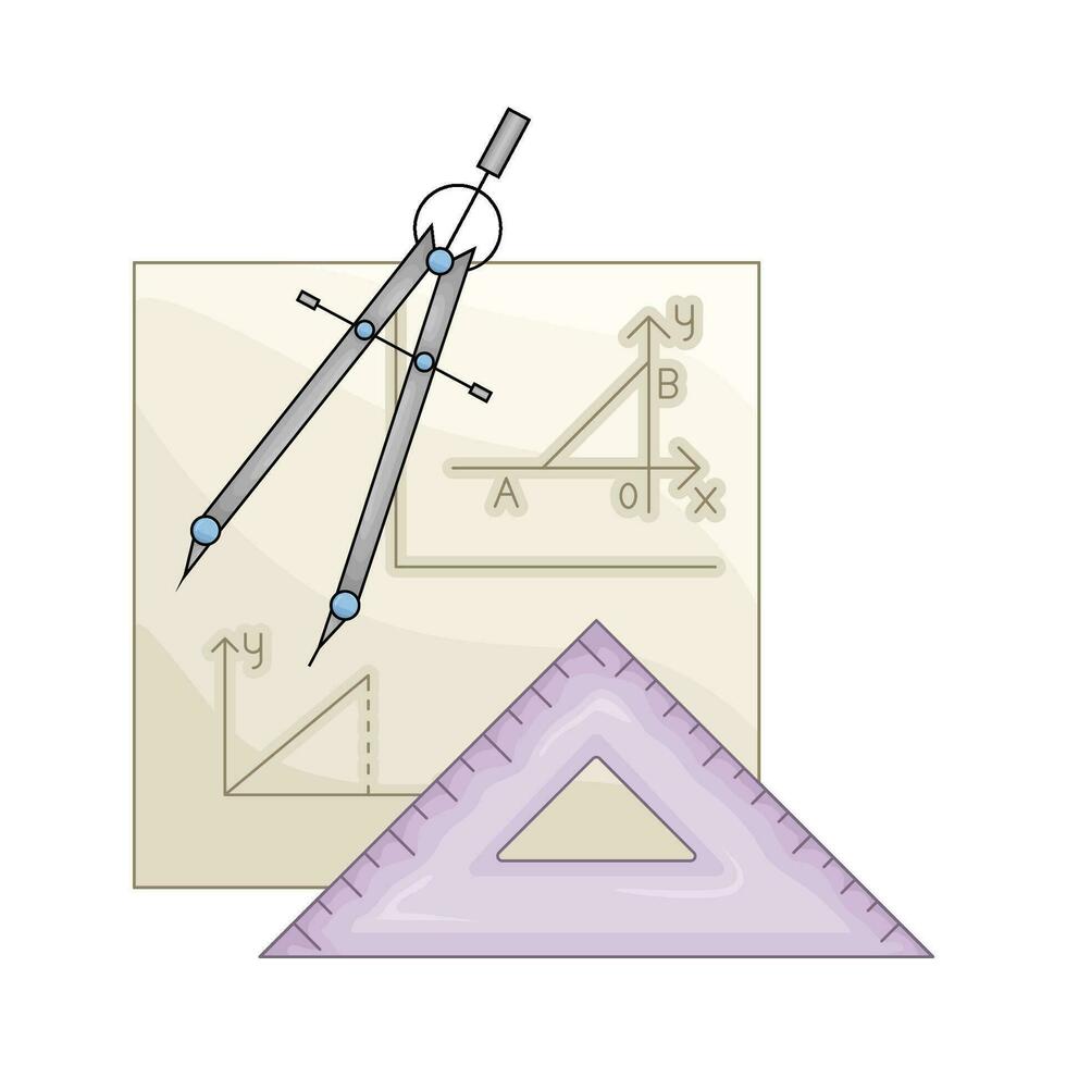 righello con periodo nel carta geometria illustrazione vettore