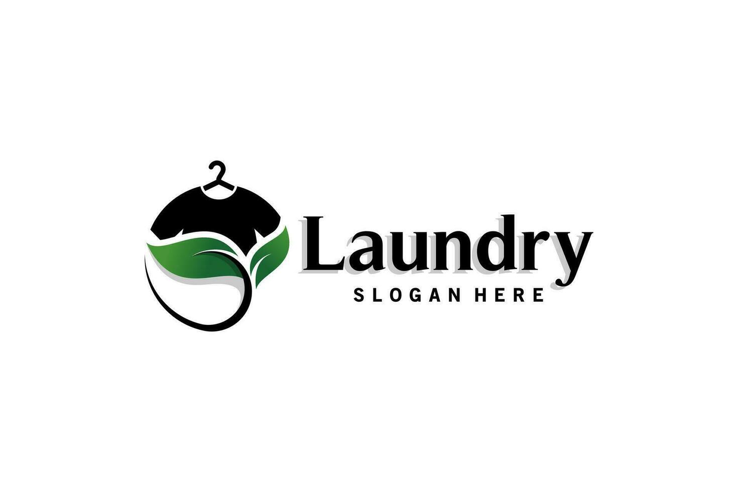 eco lavanderia e asciutto pulizia logo design con naturale essiccazione concetto vettore