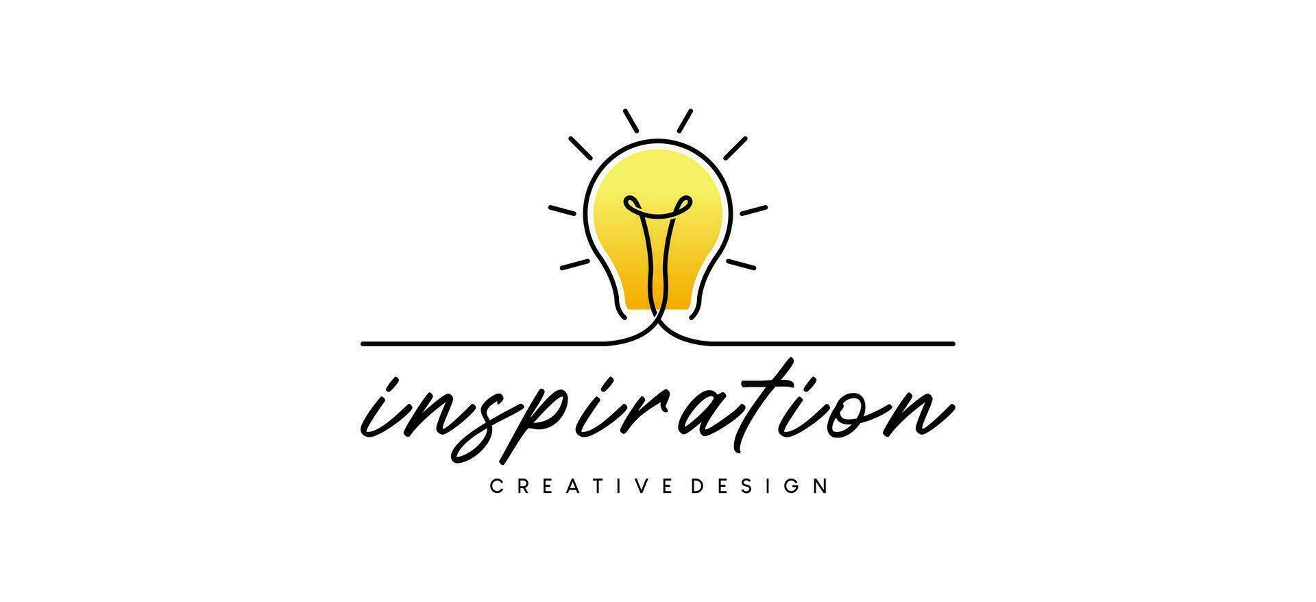 creativo leggero lampadina idea logo modello per tecnologia disegno, ispirazione, creatività, innovazione vettore