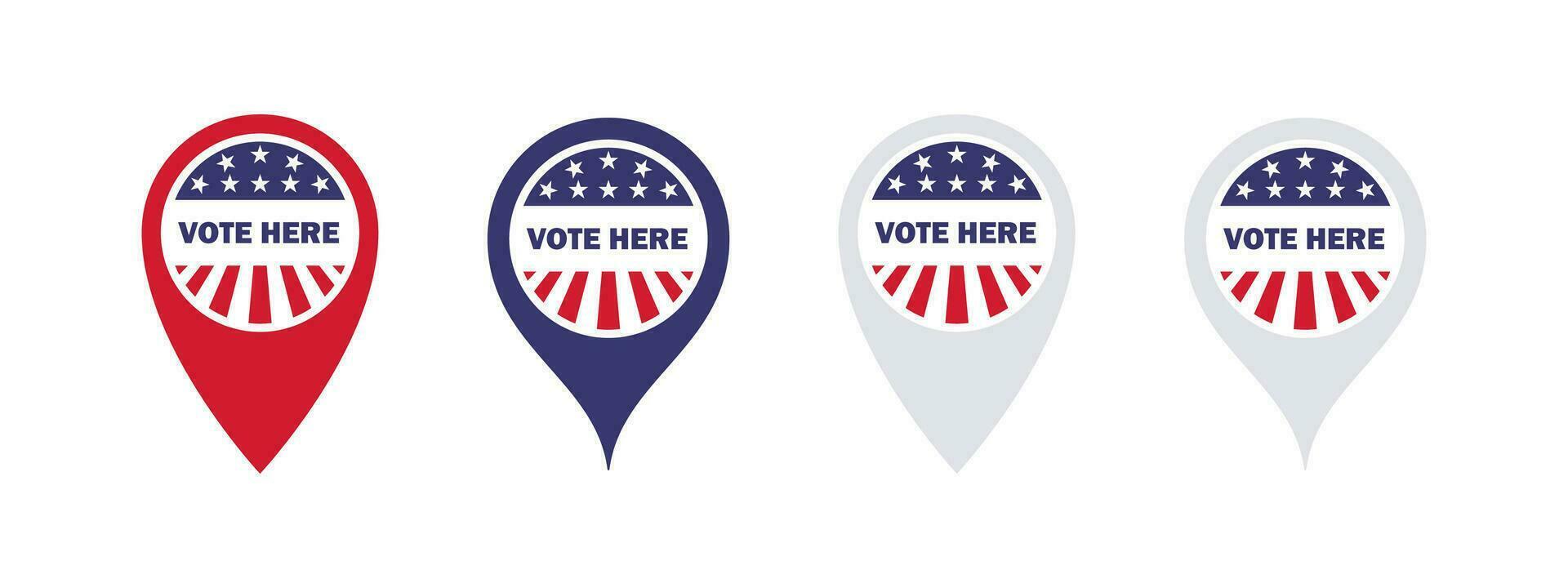 votazione Qui puntatori. elezione e voto Stati Uniti d'America. voto nel elezione. vettore scalabile grafica