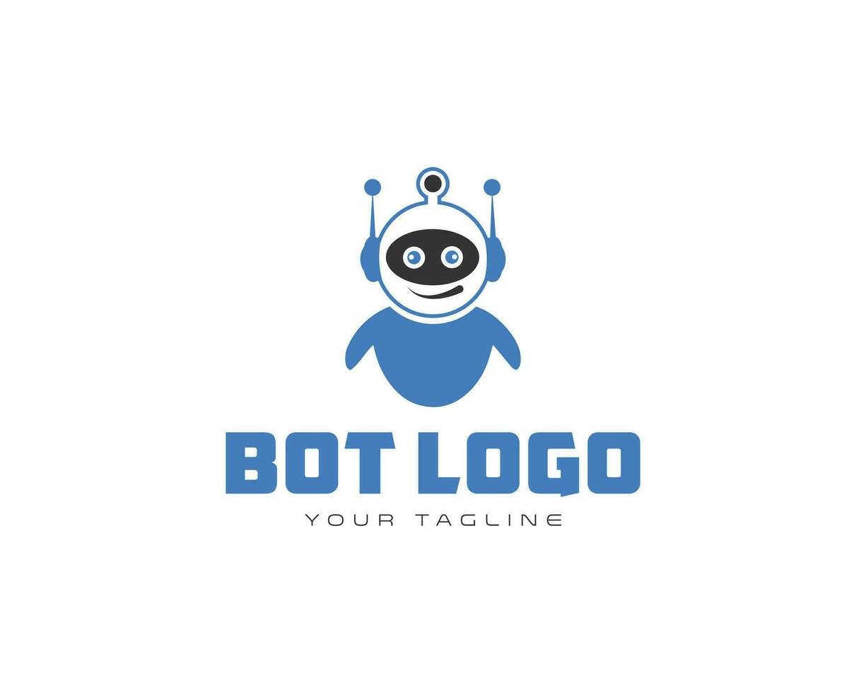 chatbot robot logo icona design creativo vettore cartello modello.