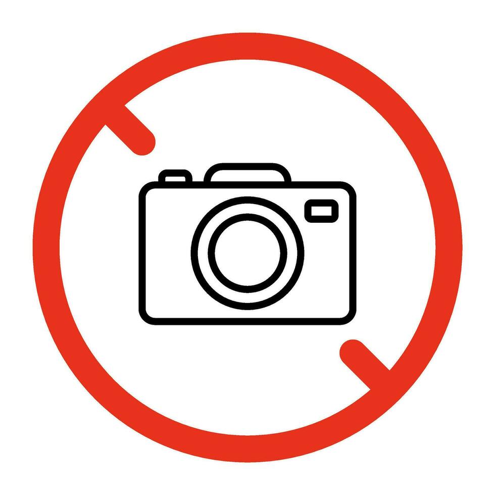 Proibito foto telecamera, no tiro su telecamera cartello. proibito rendere fotografia simbolo. vettore cartello