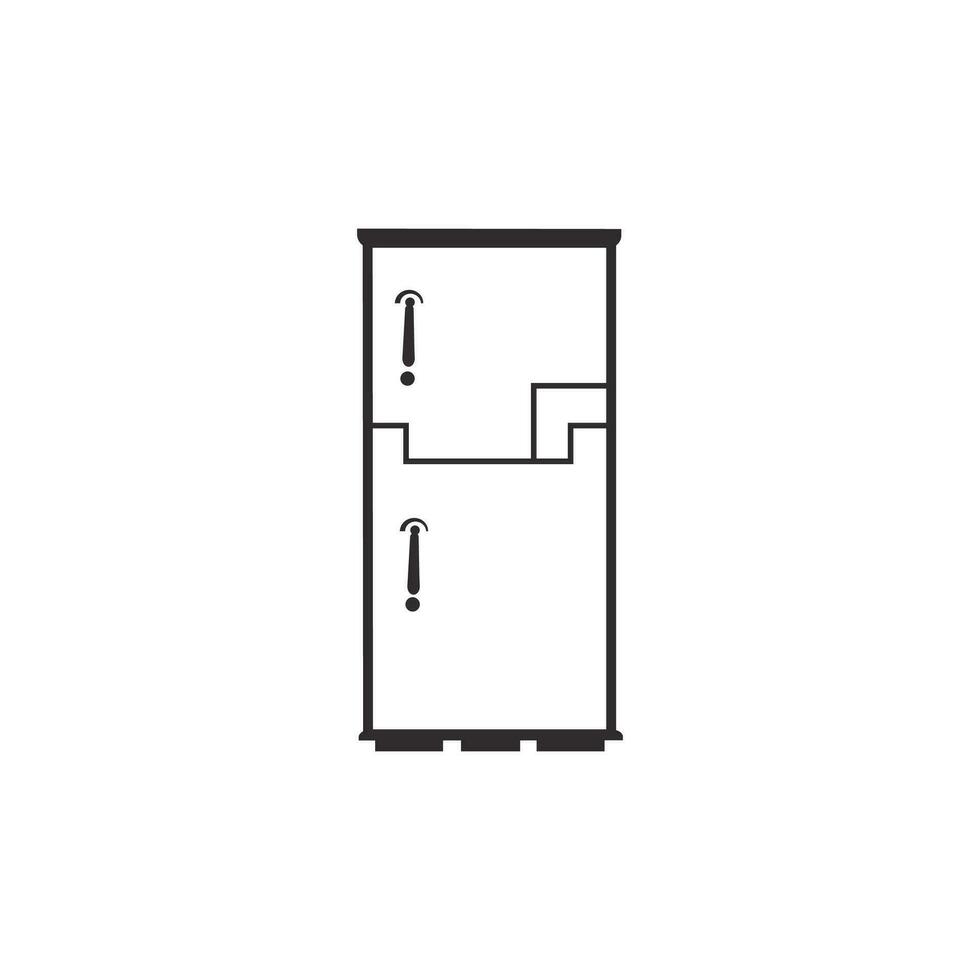 frigo icona schema vettore design elemento. logotipo frigorifero simbolo linea arte stile. piatto stile vettore modello isolato su bianca sfondo.