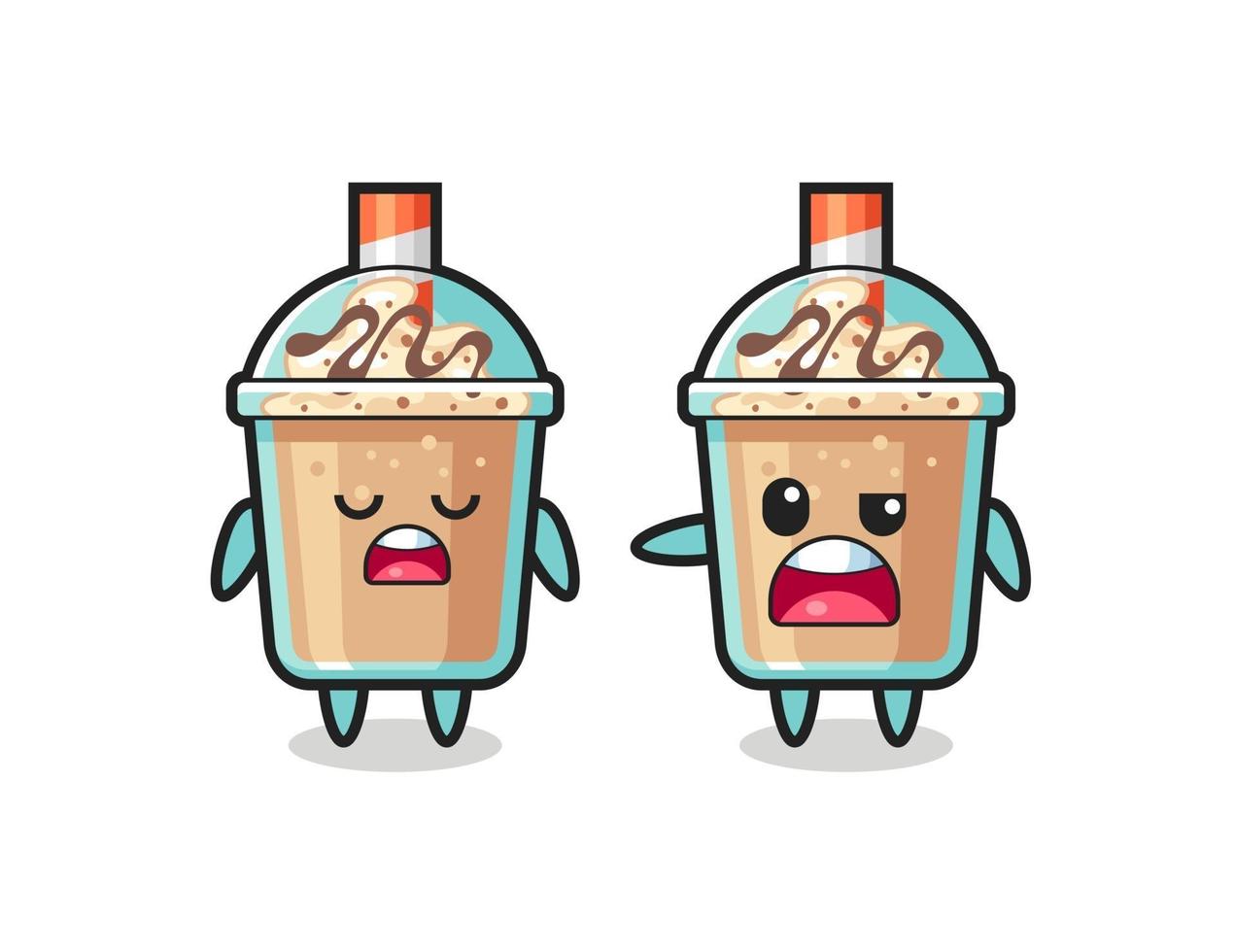 illustrazione della discussione tra due simpatici personaggi di milkshake vettore