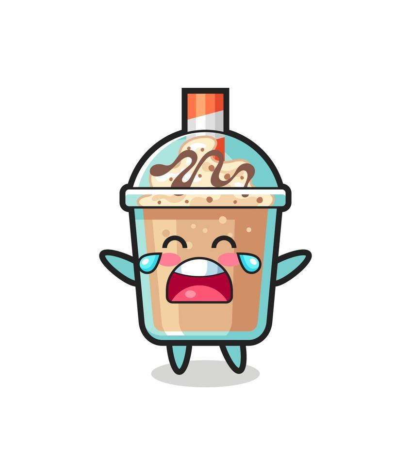 l'illustrazione del pianto milkshake cute baby vettore