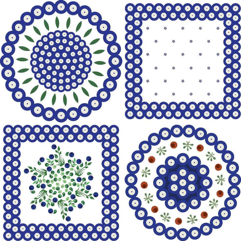 tradizionale polacco ceramica vettore modello impostato