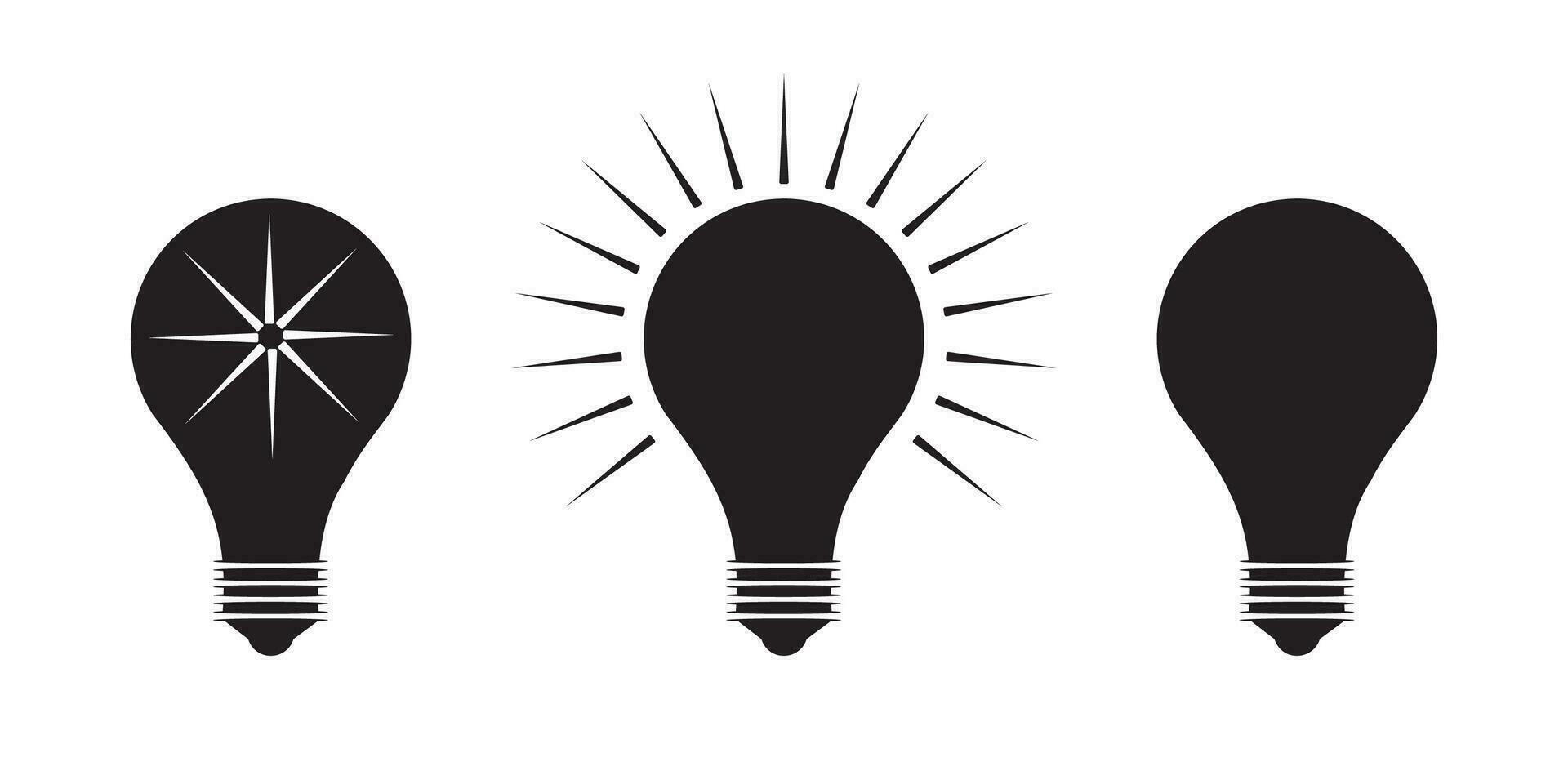 impostato di 3 lampadina icona diverso tipi vettore