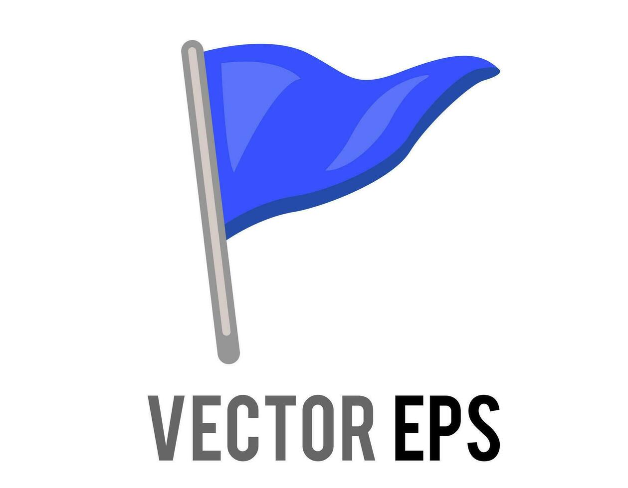 vettore isolato vettore triangolare pendenza blu bandiera icona con argento polo