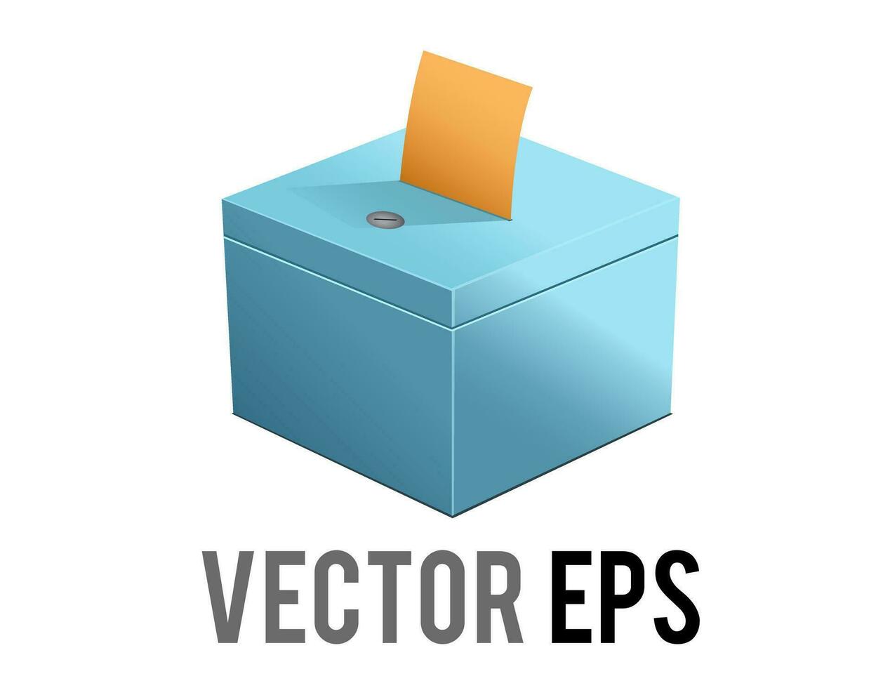 vettore blu scrutinio scatola icona con fessura, getto votazione e serratura