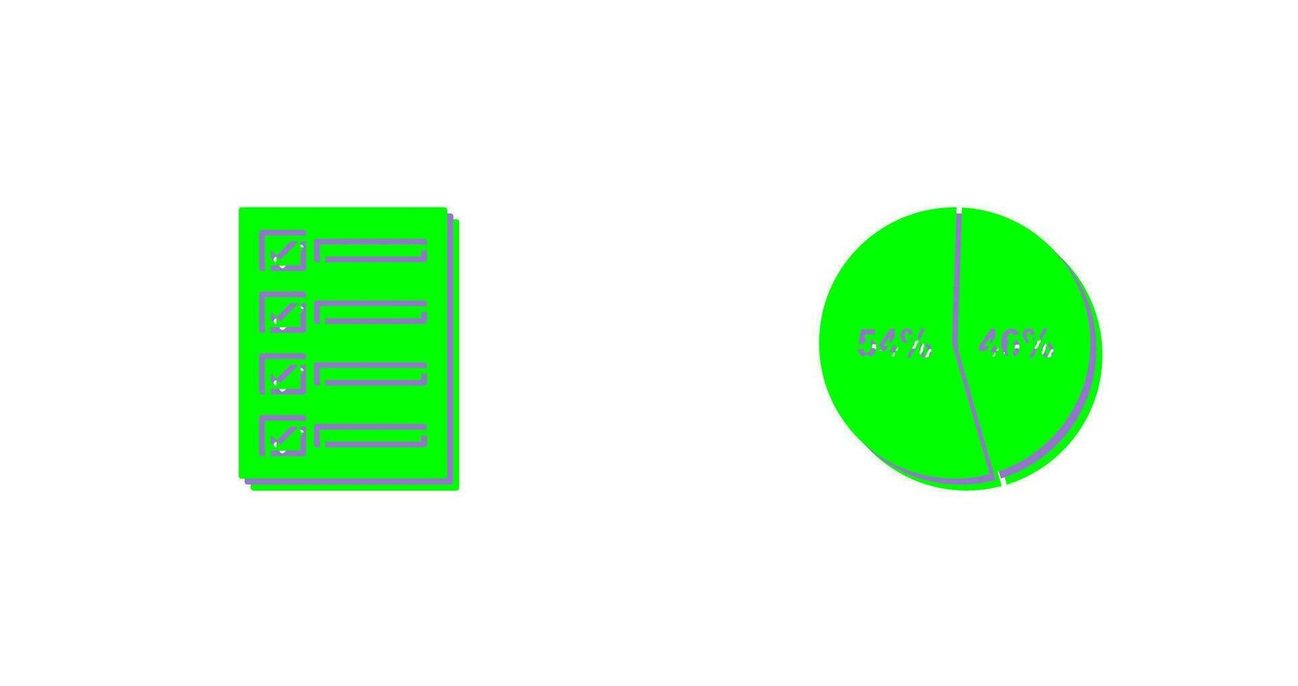 Riempimento scrutinio carta e diagramma icona vettore