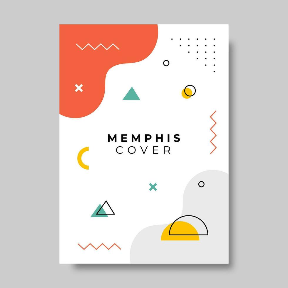 Memphis stile geometrico copertina design. vettore illustrazione